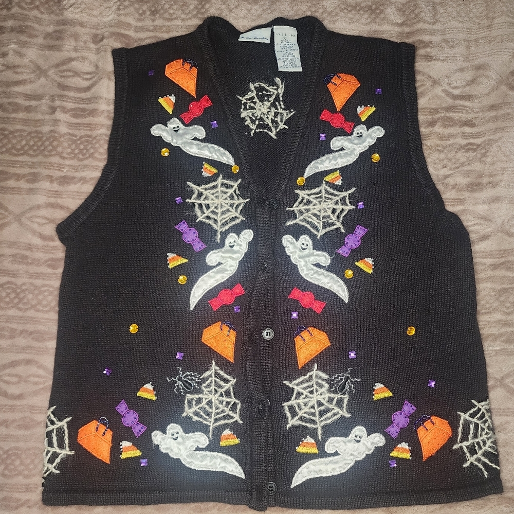 Vintage 90s Halloween Sweater Vest